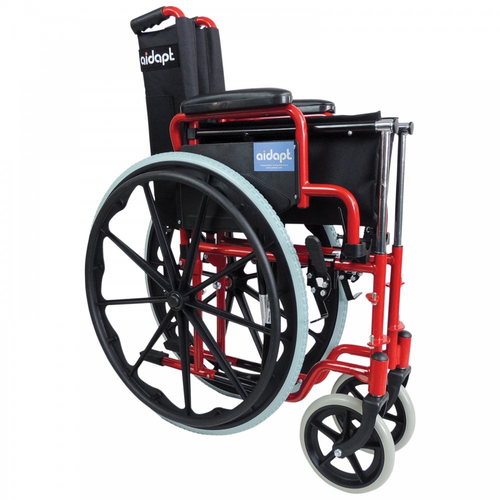 Foldable Self Propelled Steel Wheelchair - Red