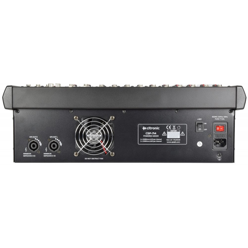 CSP-714 14-Channel Compact Powered Mixer Amplifier 700w RMS Digital DSP FX