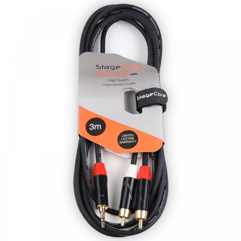 3.5mm Stereo Jack to Twin RCA Lead 1.5M & 3.0M