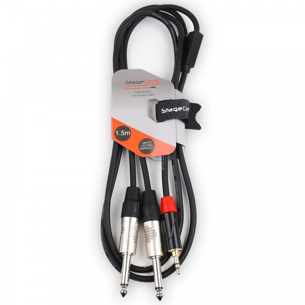 3.5mm Stereo to Twin Mono Jack Audio Cable 1.5M & 3.0M