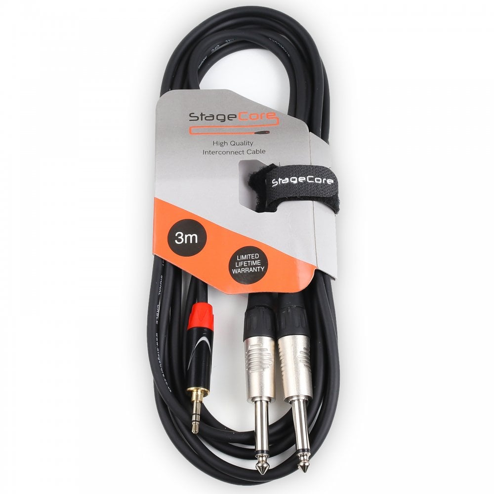 3.5mm Stereo to Twin Mono Jack Audio Cable 1.5M & 3.0M