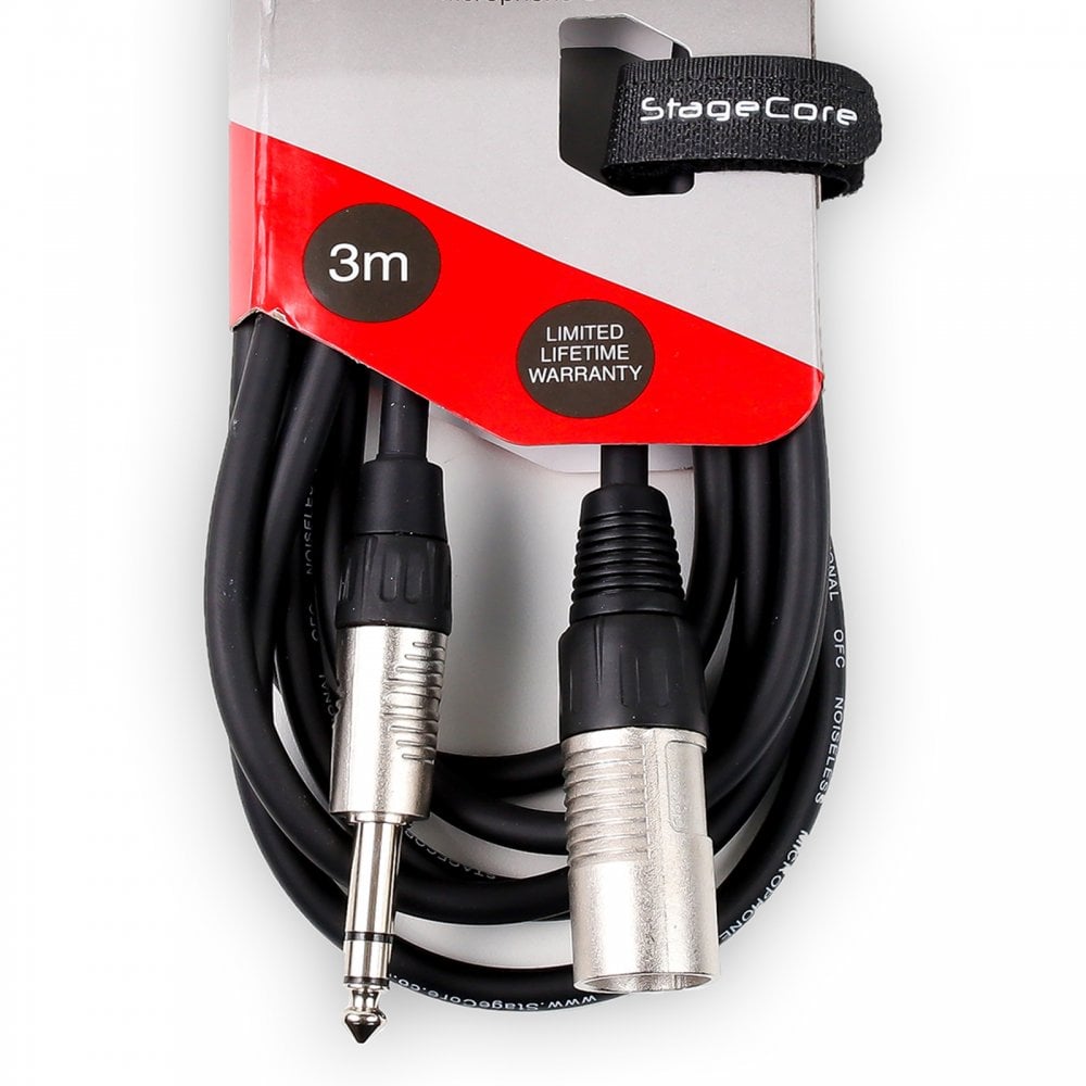 Stereo Jack Plug to Male XLR Audio Leads 1.0M & 3.0M