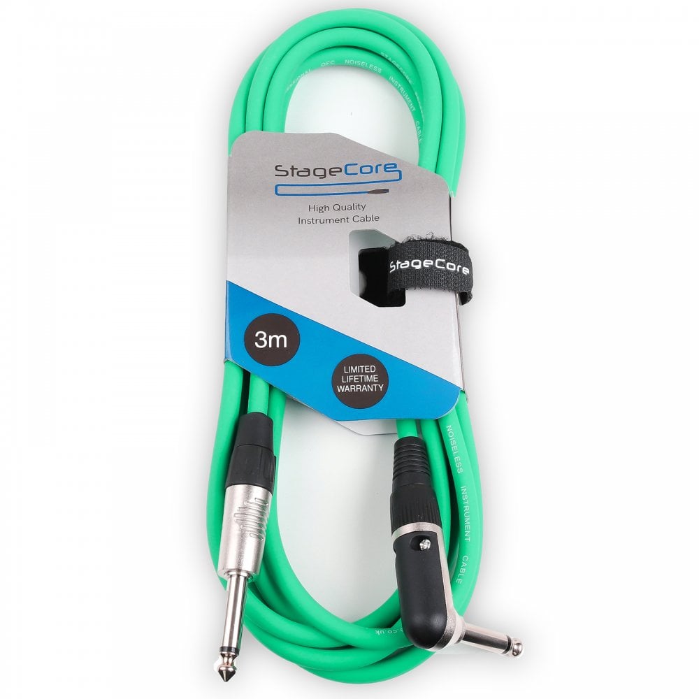 3m Right Angle Jack to Straight Jack Guitar Pro Audio Signal Cable