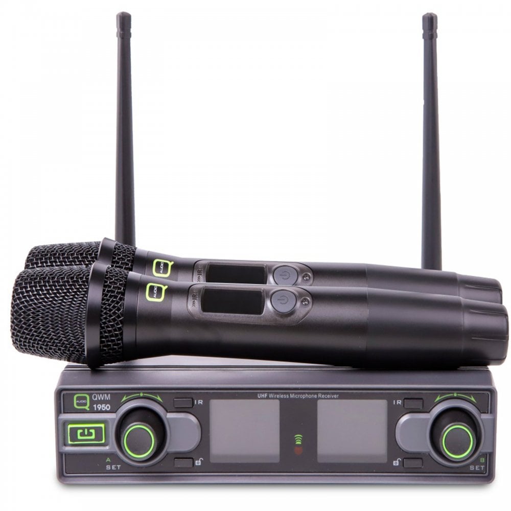 QWM1950 Twin Handheld Radio Mic System inc Carry Case
