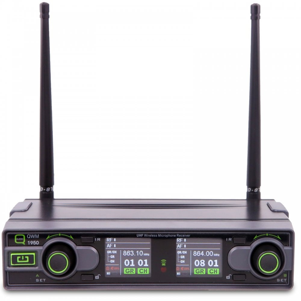 QWM1950 Twin Handheld Radio Mic System inc Carry Case