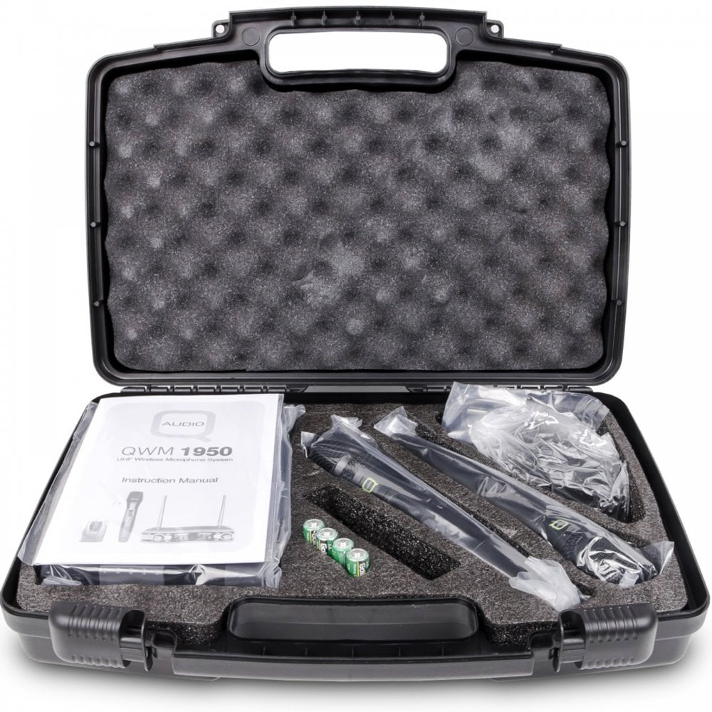 QWM1950 Twin Handheld Radio Mic System inc Carry Case