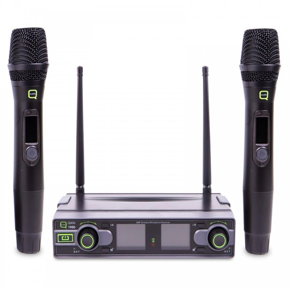QWM1950 Twin Handheld Radio Mic System inc Carry Case