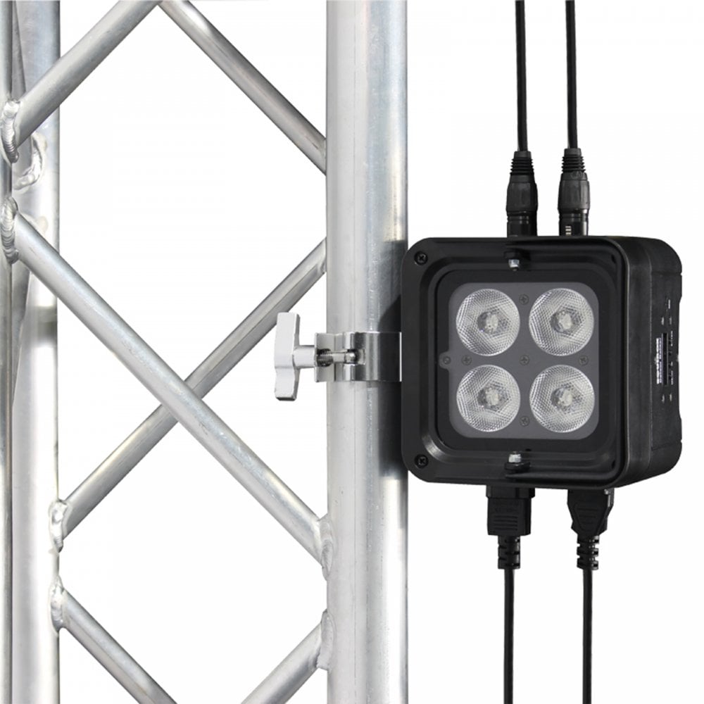 Colour Raider Uplighter Pack of 4 QUAD LED Par's, Carry Bag & Remote