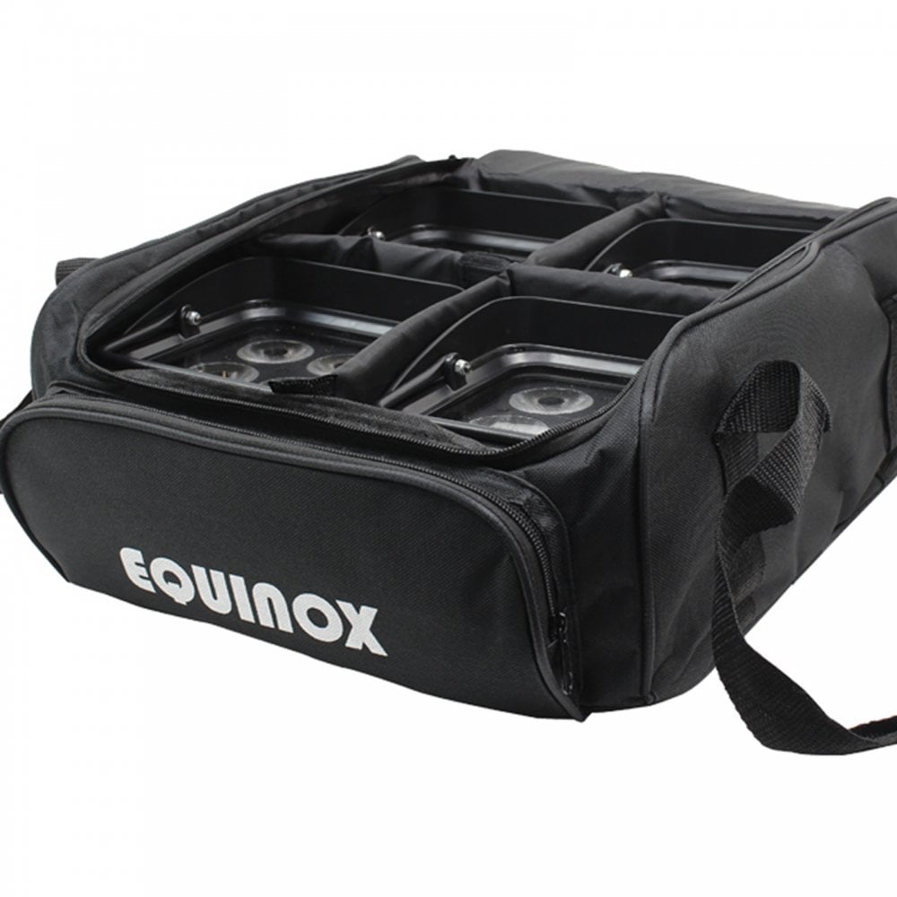 Colour Raider Uplighter Pack of 4 QUAD LED Par's, Carry Bag & Remote