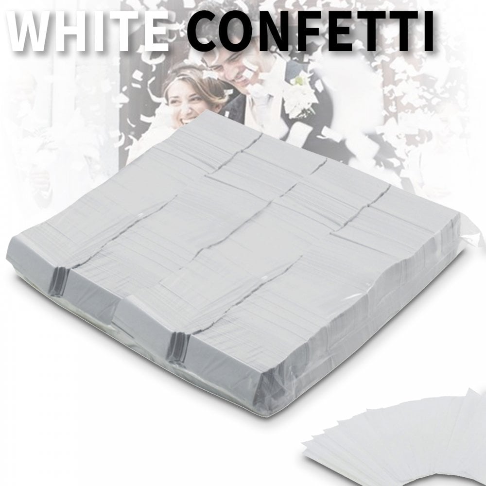 1kg Bag of Loose White Confetti 17 x 55mm