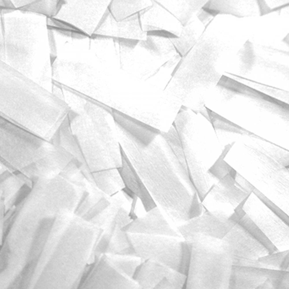 1kg Bag of Loose White Confetti 17 x 55mm