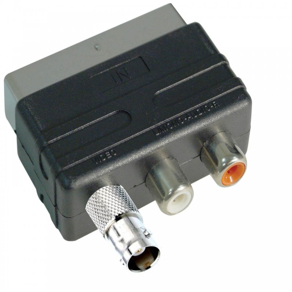 Scart Plug to BNC Socket Adaptor For CCTV Camera Monitor