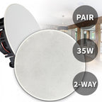 SL Series Slimline Ceiling Speakers (Pair) 5 1/4" 35w 8 Ohms White