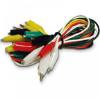 Set of 10 Test Leads Coloured with 25mm Crocodile Clips