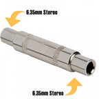 6.35mm Stereo Jack to Stereo Jack Socket Coupler Adaptor