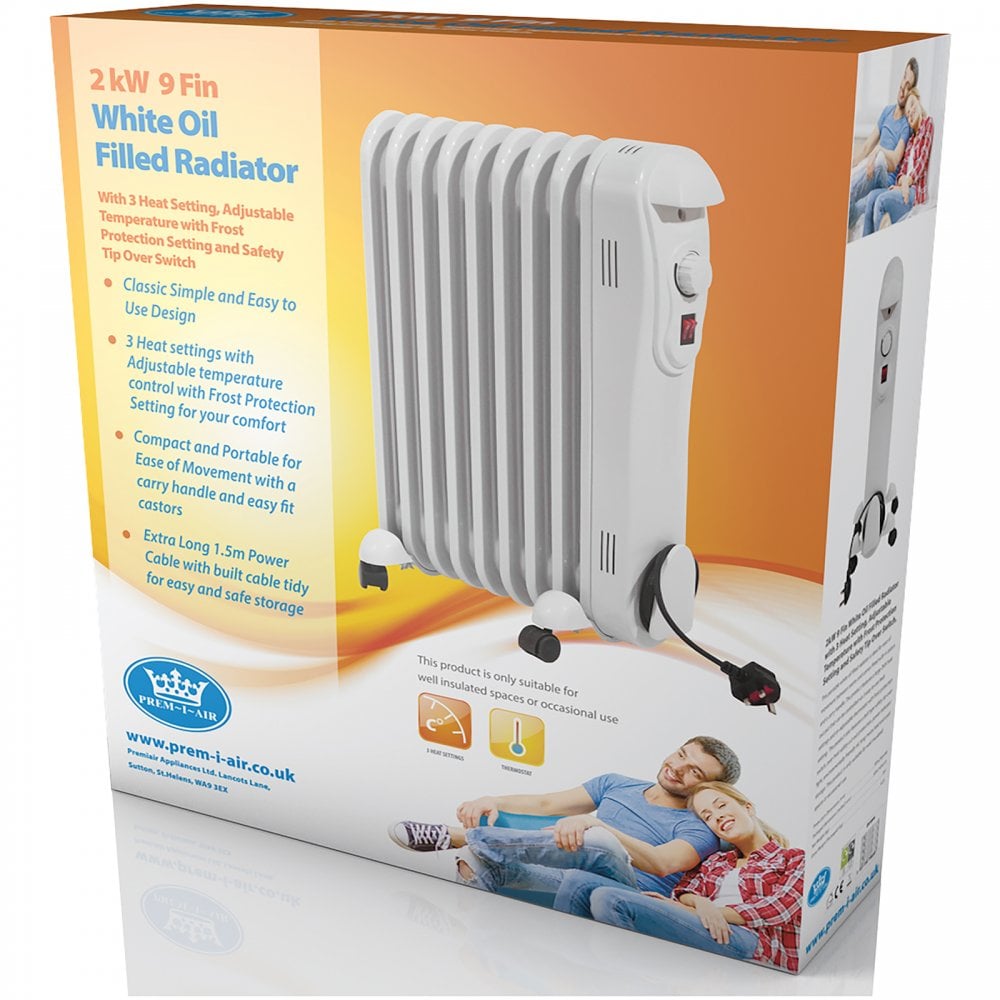 9 Fin Oil Filled Radiator 2000w
