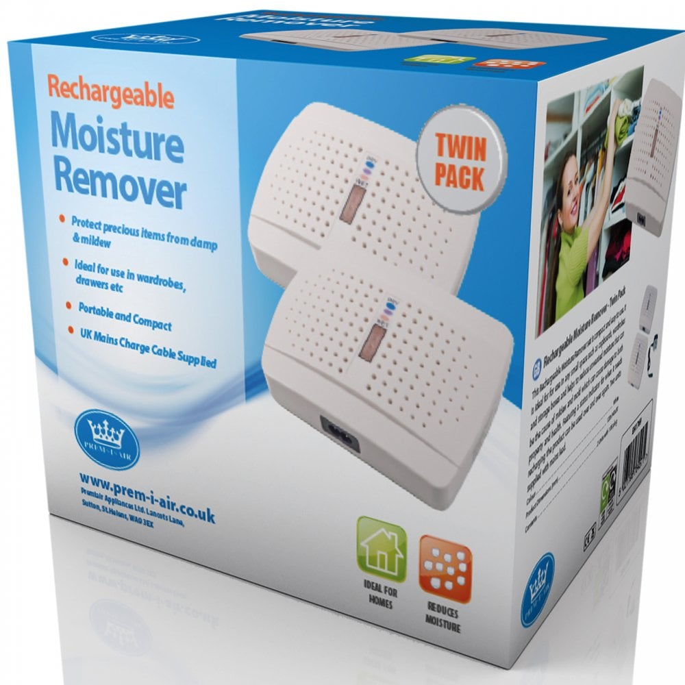 Compact Silica Rechargeable Dehumidifier Twin Pack