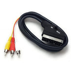 1m Scart to 3 Triple RCA Phono AV Lead In Out Switch