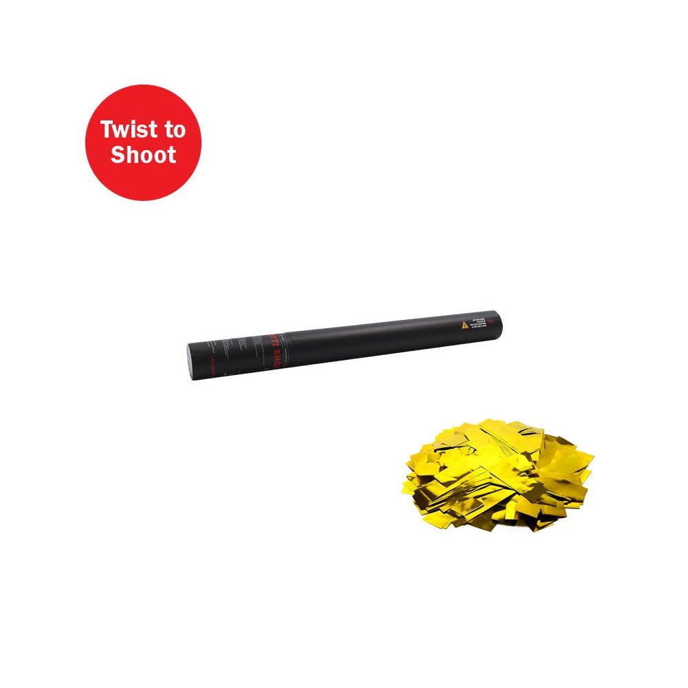 Handheld Confetti Cannon 50cm Gold Metallic