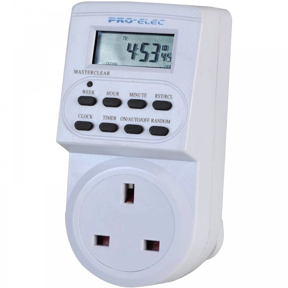 20 Programme 24hr Timer Plug Socket Switch on Rundown off facility