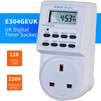 20 Programme 24hr Timer Plug Socket Switch on Rundown off facility