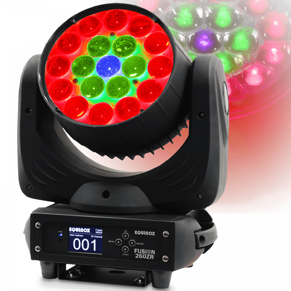 Quad Colour LED Moving Head Wash with Zoom