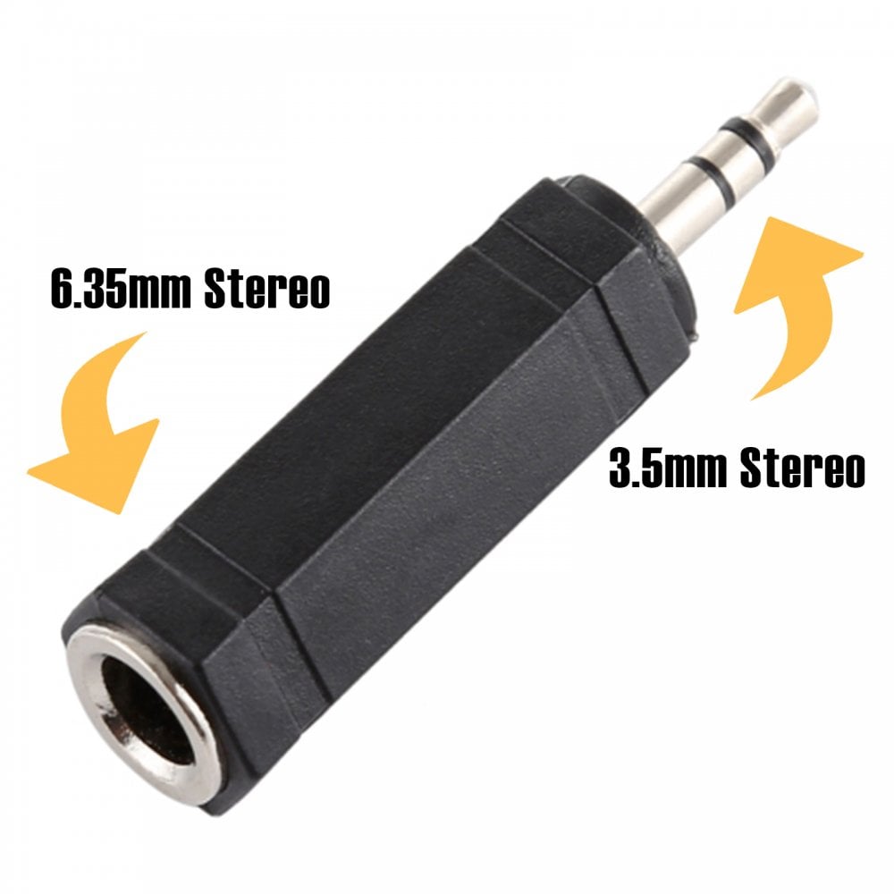 3.5mm Stereo Jack to 6.35mm 1/4" Stereo Socket Adapter
