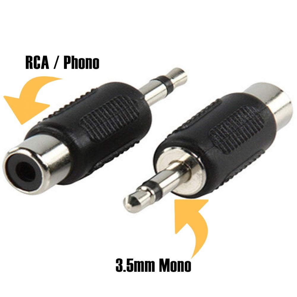 3.5mm Mono Jack Plug Male to RCA Phono Socket Adapter