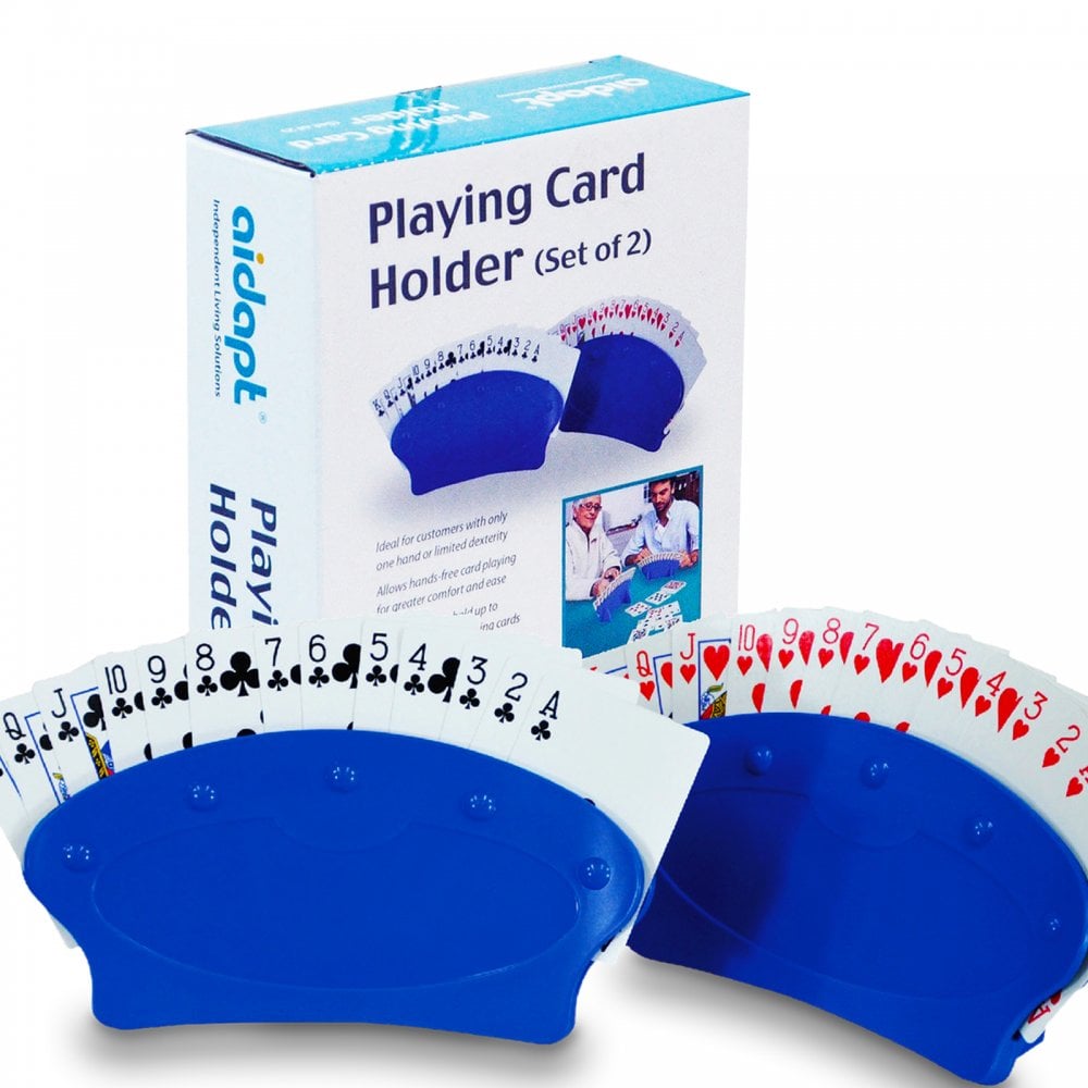 Set of 4 Playing Card Holders Inc Jumbo Playing Cards Bridge Poker Game