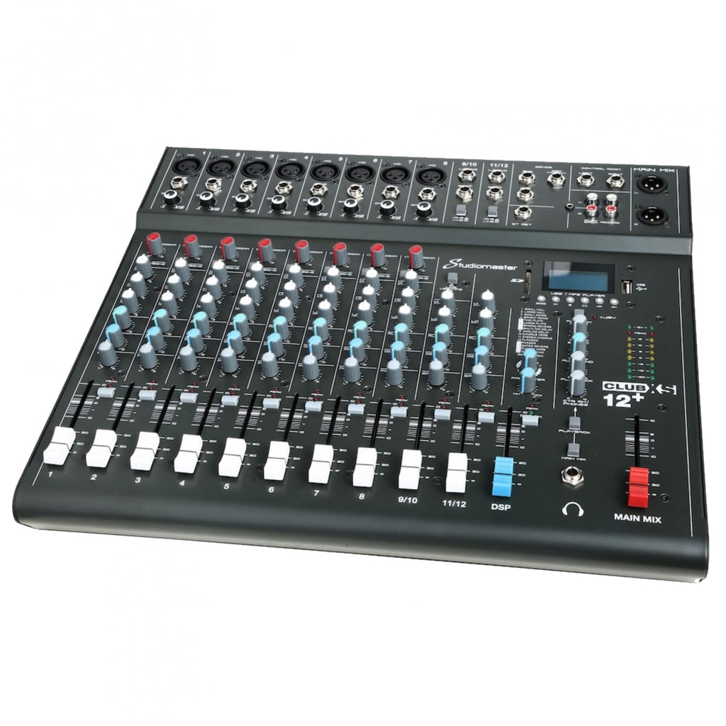 12 Channel Mixer Desk USB SD Recorder - 2020 + Version With Footswitch Socket