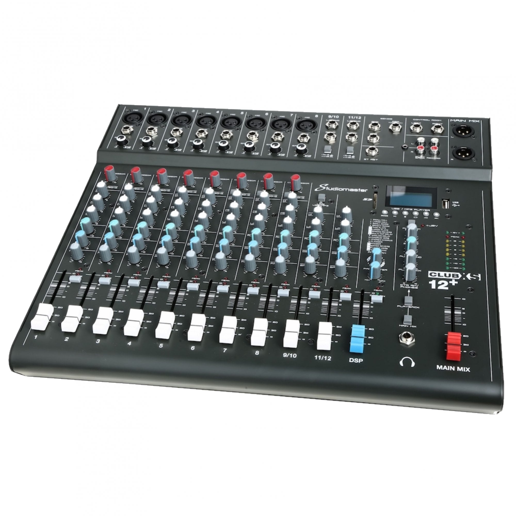 12 Channel Mixer Desk USB SD Recorder - 2020 + Version With Footswitch Socket