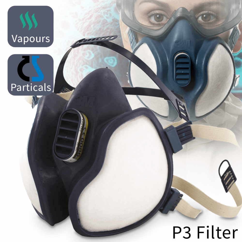 3M Half-Mask with FFP3 / P3 Filters Gases Protection