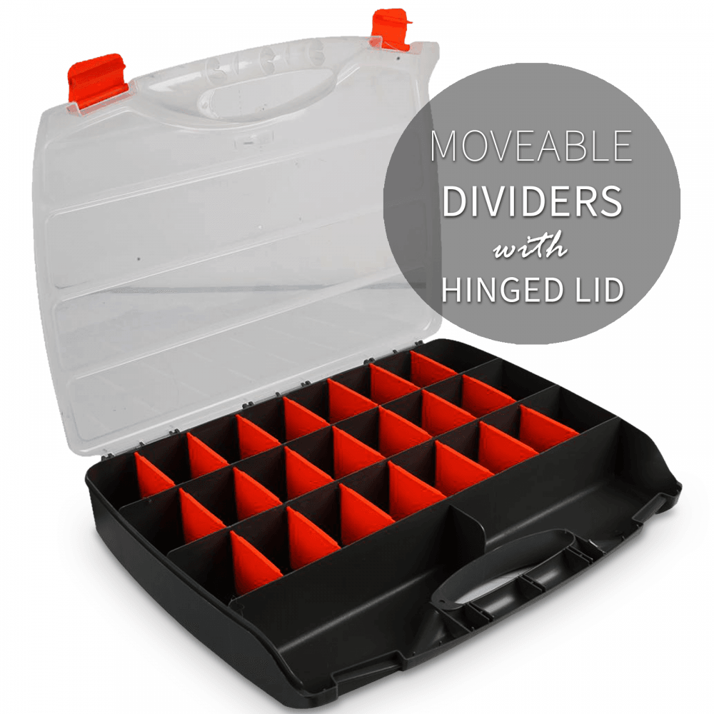 Polyporpylene Parts Box Organiser 24 Compartments, Adjustable Sizes