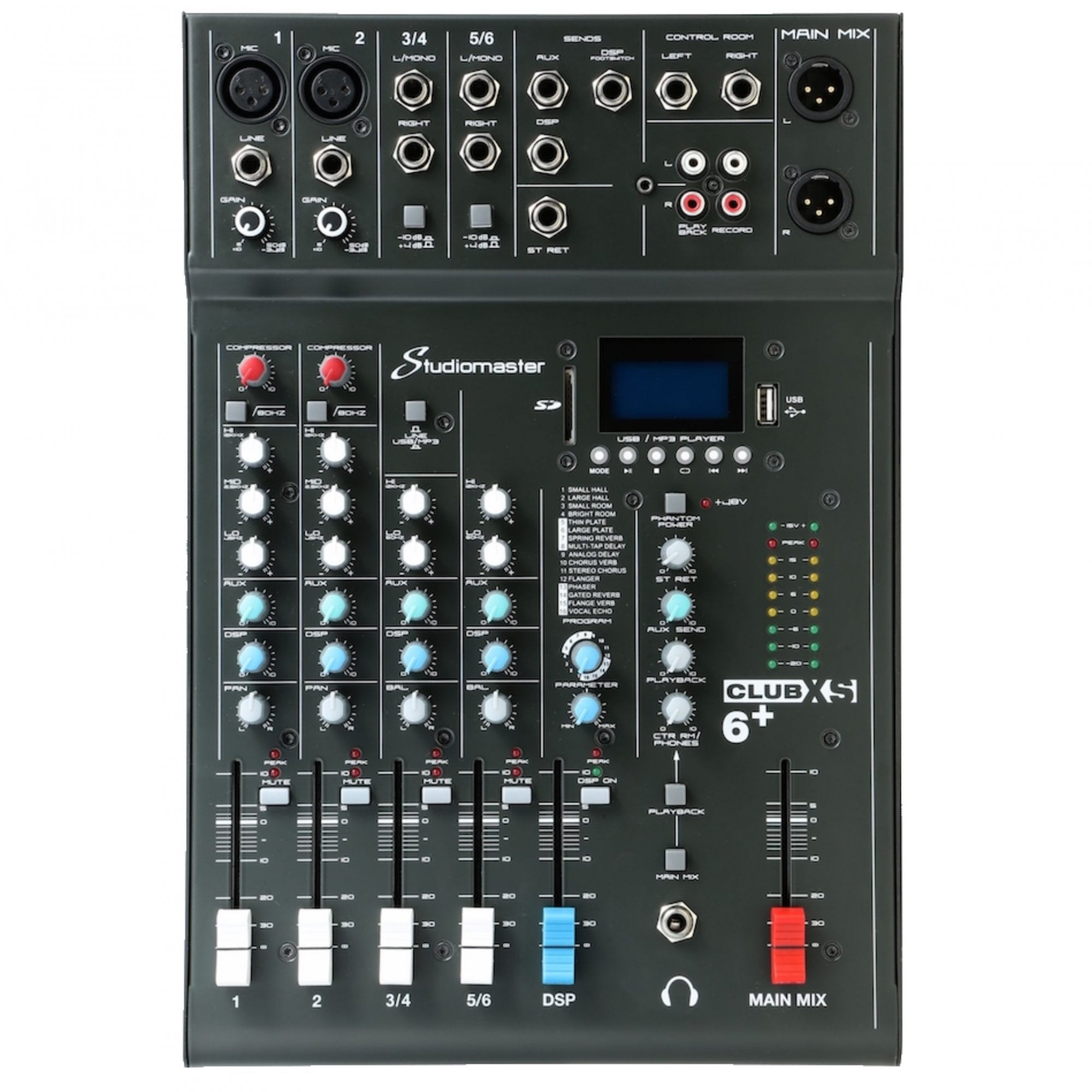 6 Channel Mixer Desk USB SD Recorder - 2020 + Version With Footswitch Socket