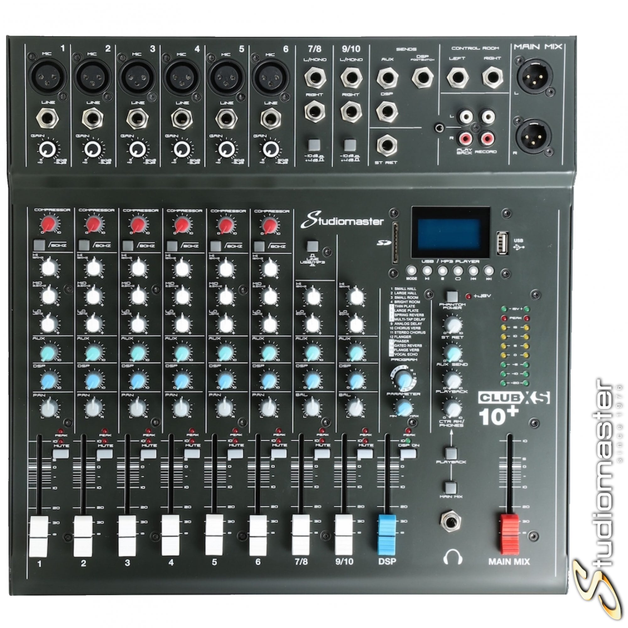 10 Channel Mixer Desk USB SD Recorder - 2020 + Version With Footswitch Socket