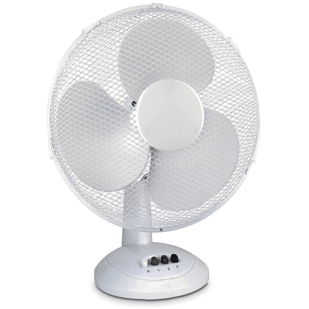 12" inch white Oscillating Desk Fan
