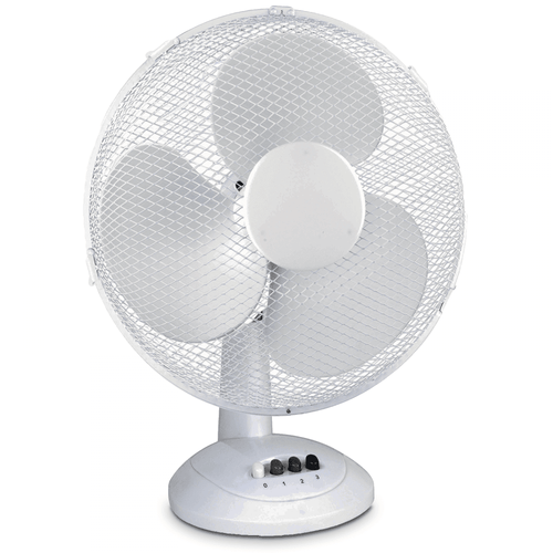 12" inch white Oscillating Desk Fan