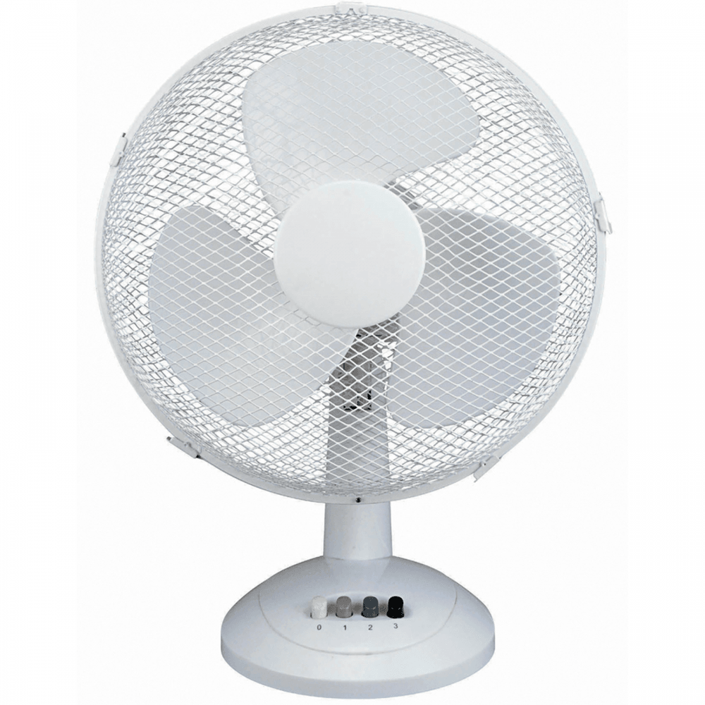 12" inch white Oscillating Desk Fan