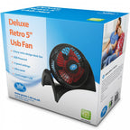 Mini USB Desk Fan Adjustable Head Retro Style