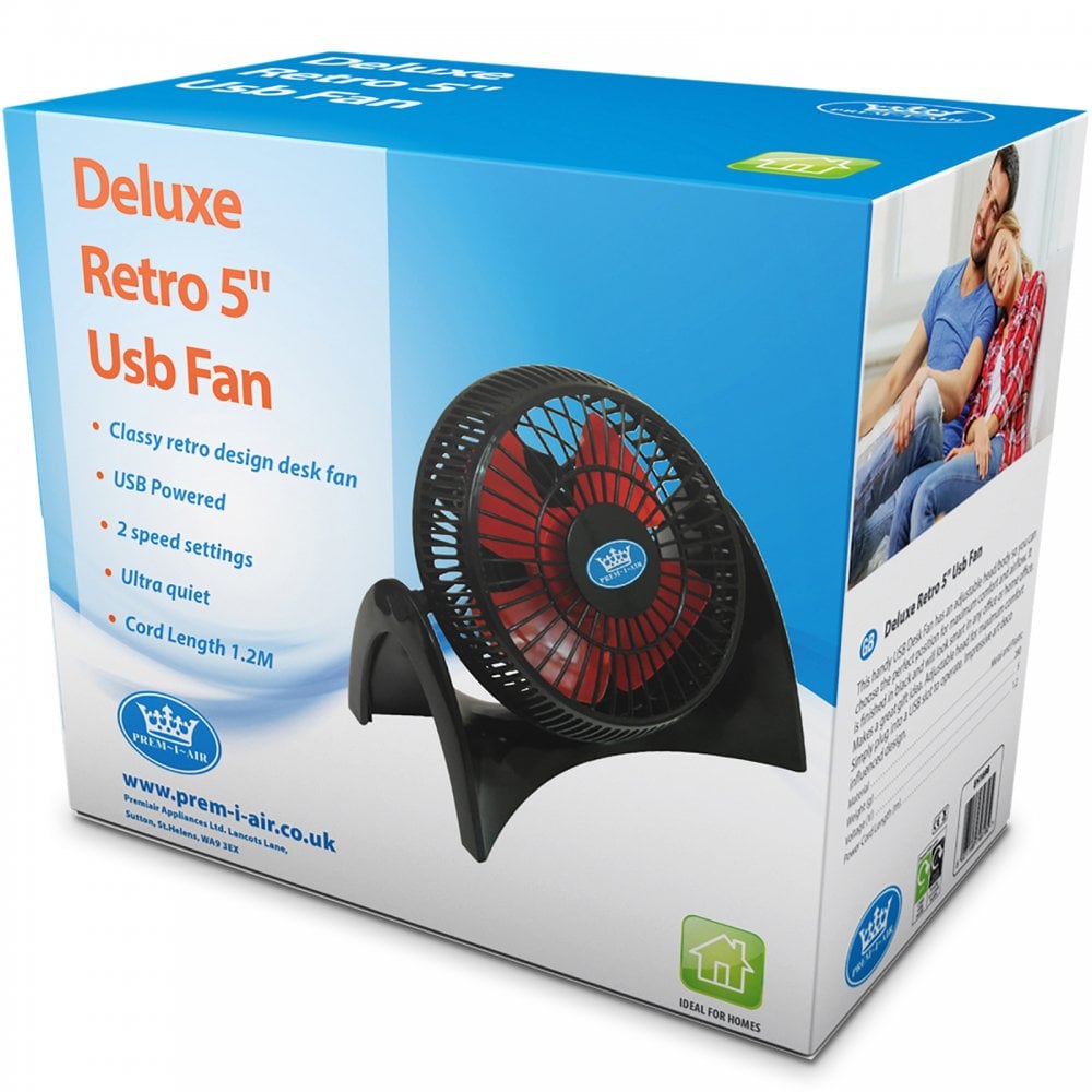 Mini USB Desk Fan Adjustable Head Retro Style