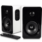 Pair of White 30W Active Monitor / Bookshelf Speaker