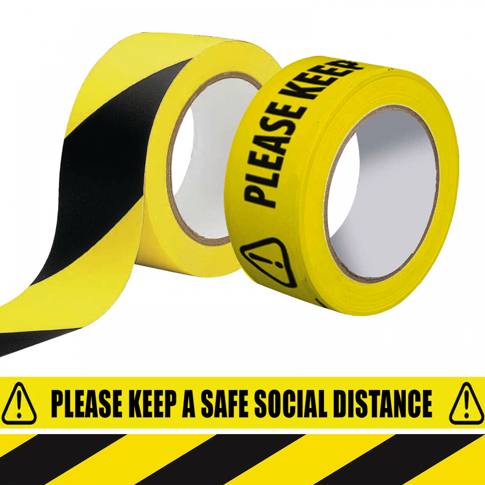 Social Distance and Hazard Warning Tape 50mm x 33m