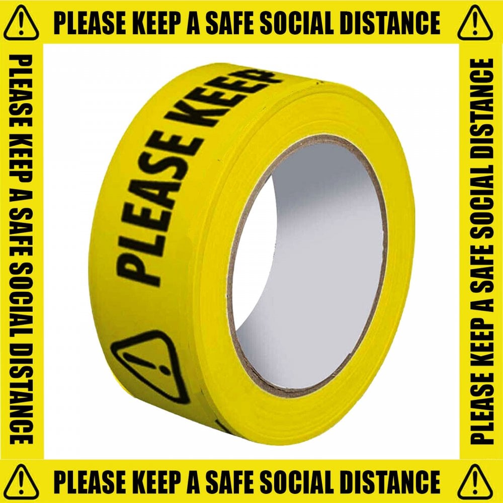 Social Distance and Hazard Warning Tape 50mm x 33m