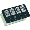 Metal AV Wall Plate with 4 XLR Female Sockets and 4 6.35mm Jack Sockets