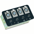 Metal AV Wall Plate with 4 XLR Female Sockets and 4 6.35mm Jack Sockets