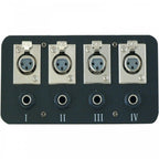 Metal AV Wall Plate with 4 XLR Female Sockets and 4 6.35mm Jack Sockets