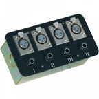 Metal AV Wall Plate with 4 XLR Female Sockets and 4 6.35mm Jack Sockets