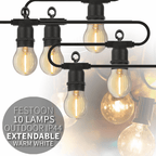 10 Large Warm White LED Festoon Garden String Lights