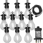 10 Large Warm White LED Festoon Garden String Lights