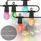 10 Large Multi Coloured LED Festoon Garden String Lights